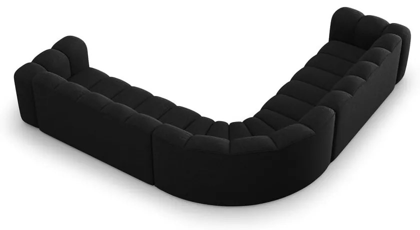 Антрацитен шенилов модулен ъглов диван Lupine – Micadoni