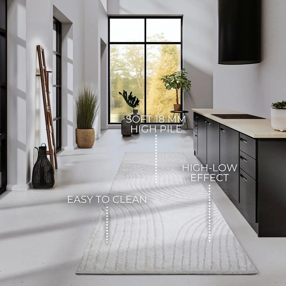 Кремава пътека 80x240 cm Pigment Cream White – Elle Decoration