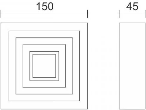 Аплик за стена Bower LED-Square