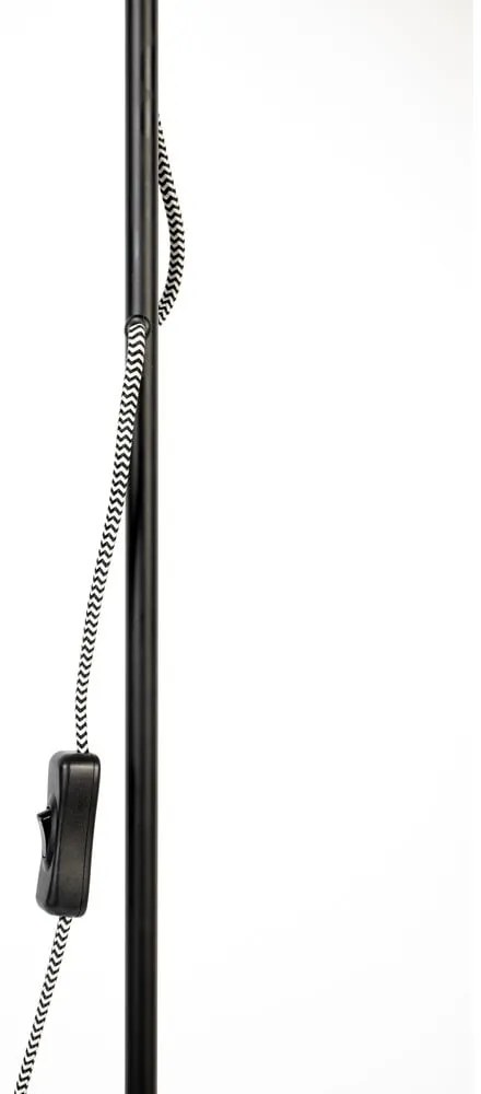 Черна подова лампа с метален абажур (височина 135 cm) Landon – White Label