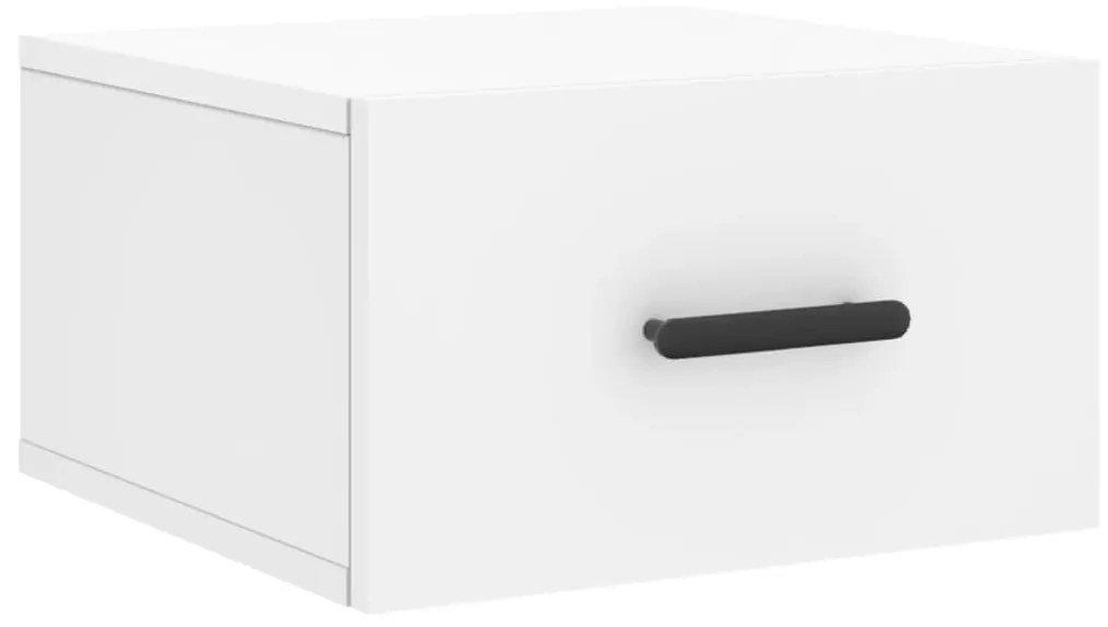 829836 vidaXL Нощно шкафче за стенен монтаж, бяло, 35x35x20 см