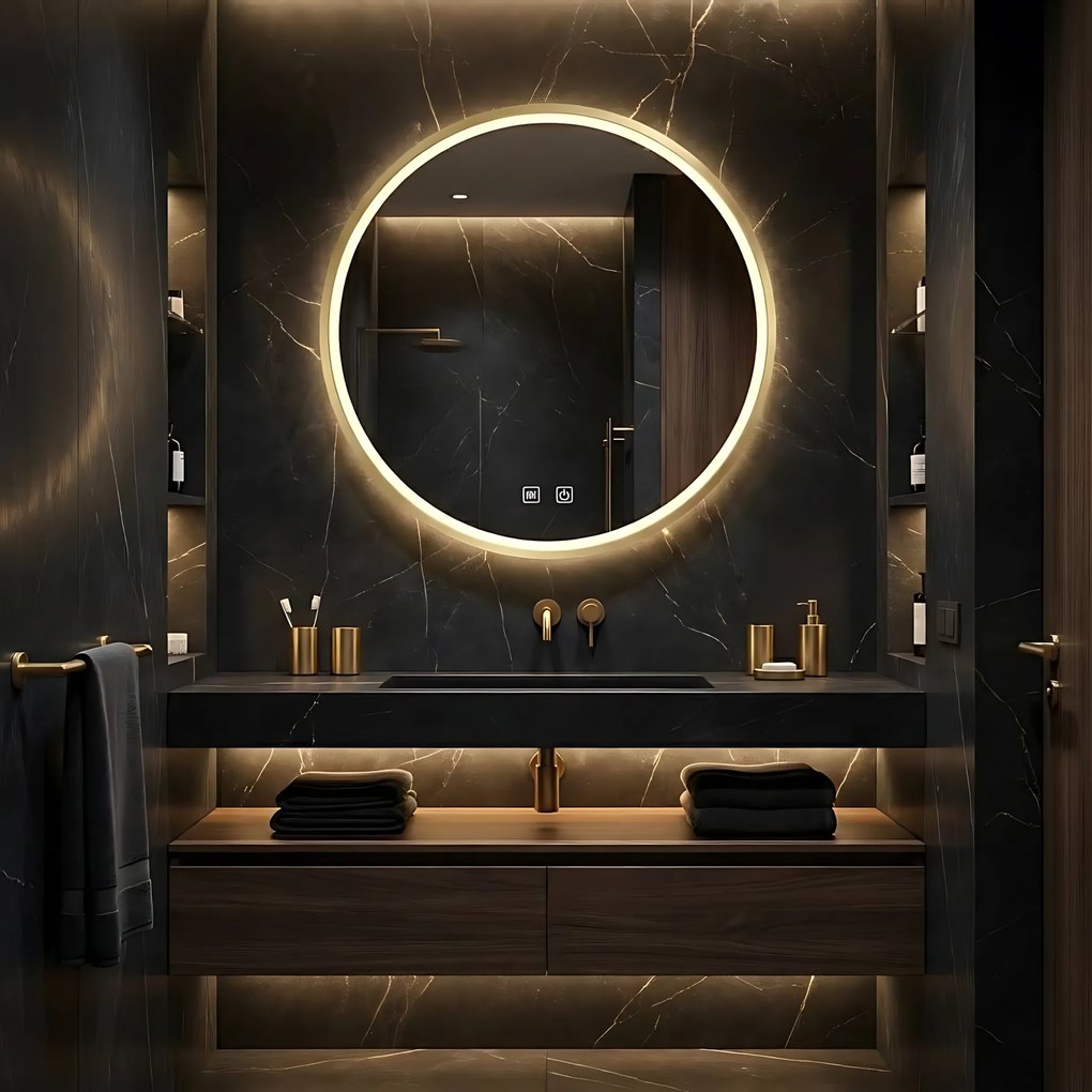 Огледало LED 80cm MMJ BRUSH GOLD