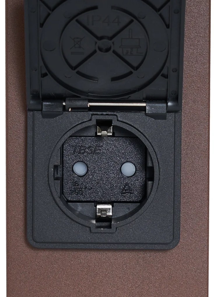 Индустриална външна стълбова лампа ръждивокафява с димно стъкло 70 см със сензор за здрач IP44 - Denmark