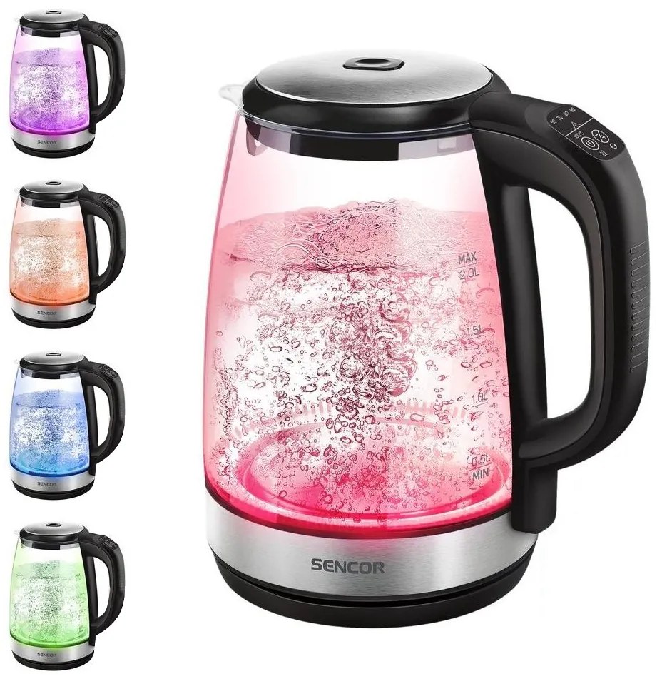 Sencor - Кана с терморегулация и LED подсветка 2 л 2200W/230V