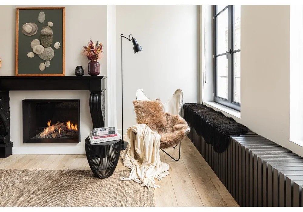 Черна изкуствена кожа Агнешка кожа, 60 x 180 cm - Tiseco Home Studio