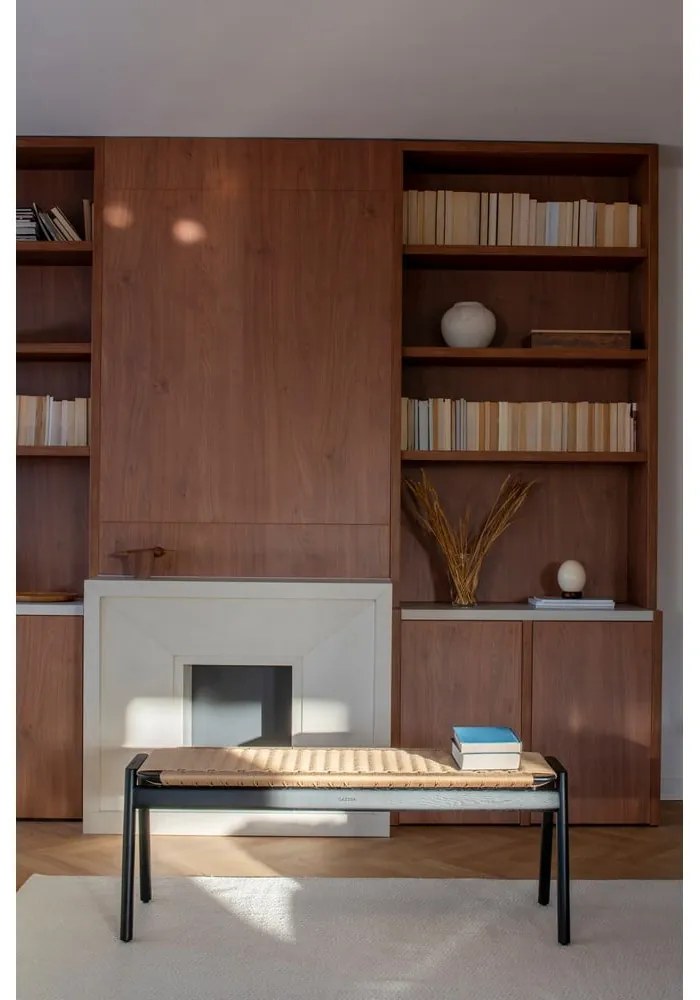 Пейка черен и естествен цвят Klupa – Gazzda