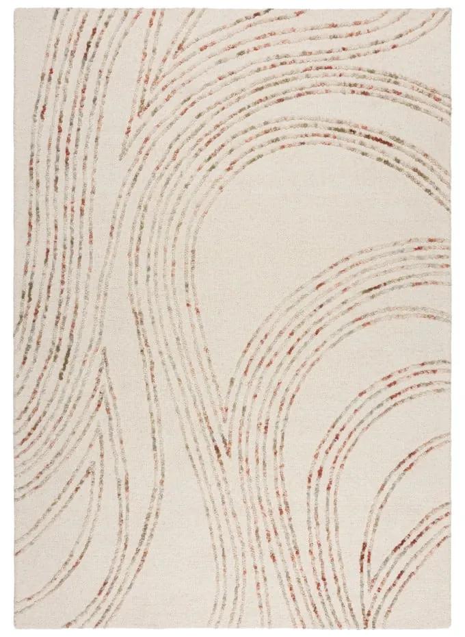 Оранжево-кремав вълнен килим 120x170 cm Abstract Swirl – Flair Rugs