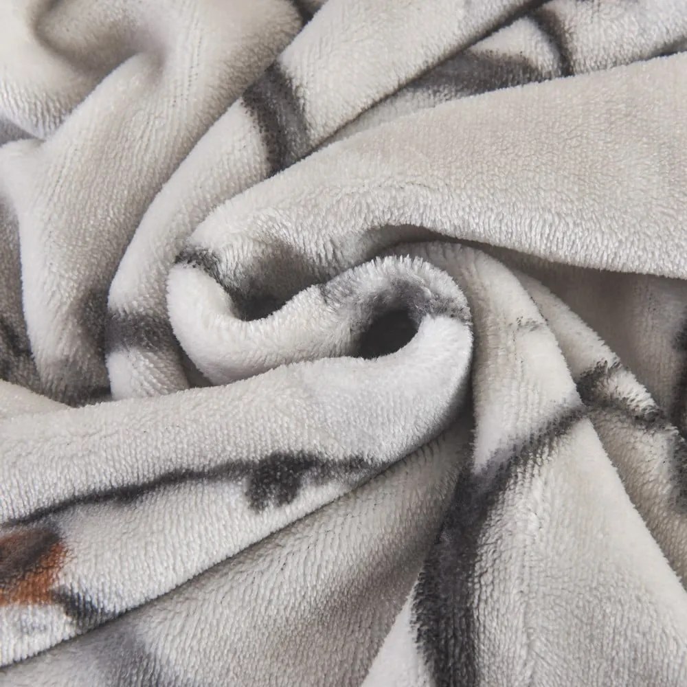 Сиво единично спално бельо от микроплюш 140x200 cm Ronja – My House