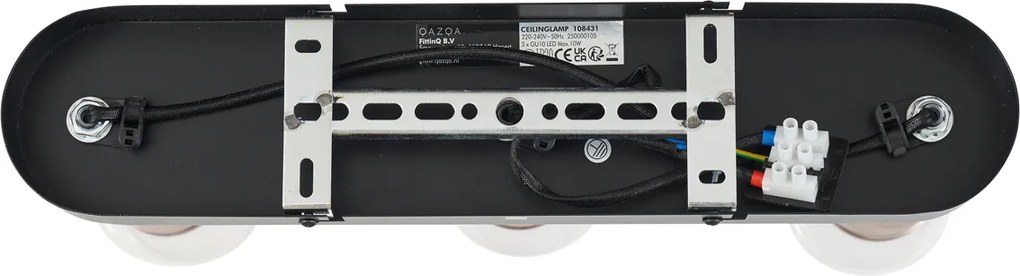 Заоблен таванен прожектор тъмен бронз 3-светлина регулируем - Veerle