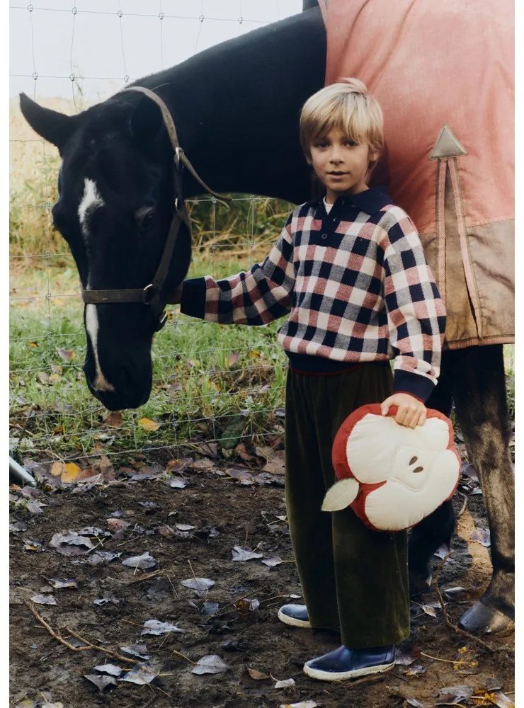 Памучна детска възглавница ø 30 cm Apple – Lorena Canals