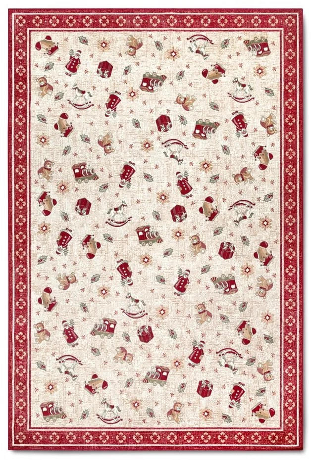 Червен килим с коледен мотив със смес от памук 160x230 cm Toy's Delight Red Christmas – Villeroy&Boch