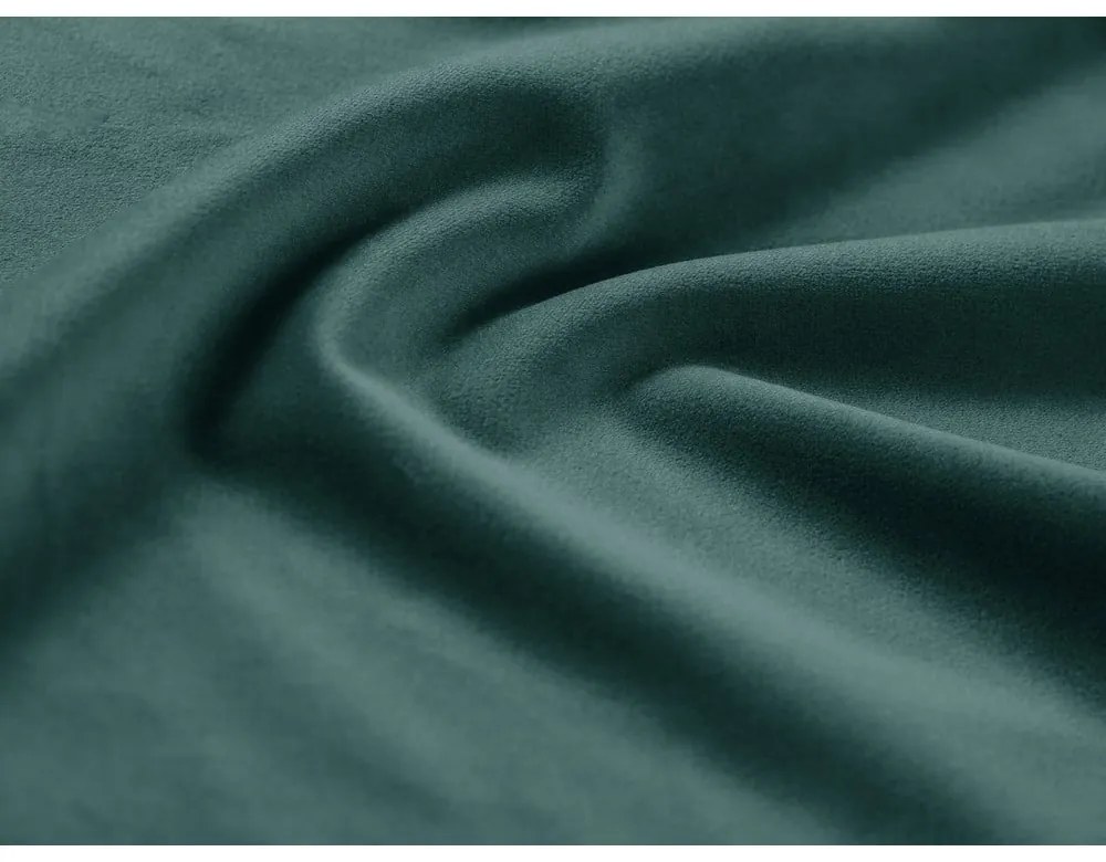 Кадифен разтегателен ъглов диван с място за съхранение в петролен цвят (десен ъгъл) Kyoto – Cosmopolitan Design