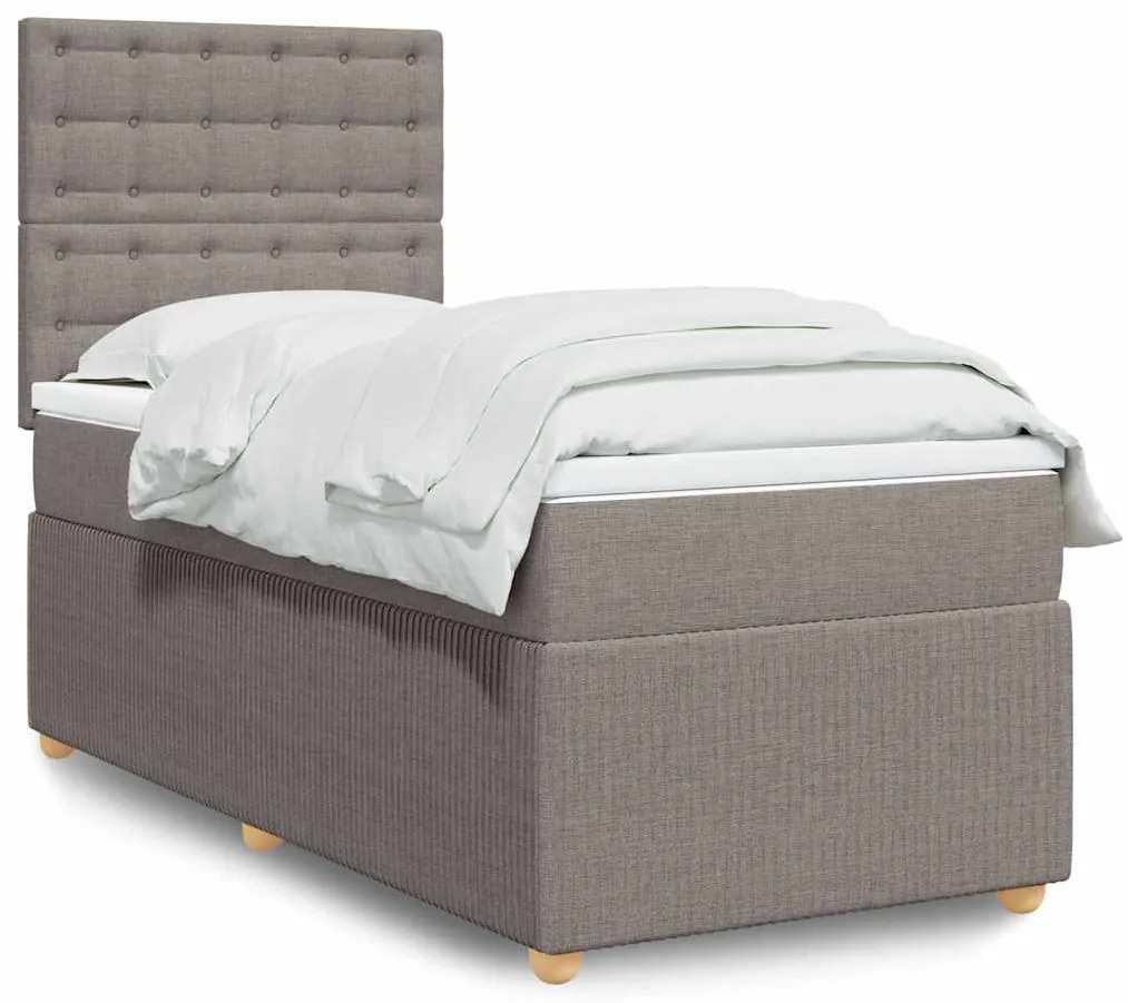 3291901 vidaXL Боксспринг легло с матрак, таупе, 80x200 см, плат