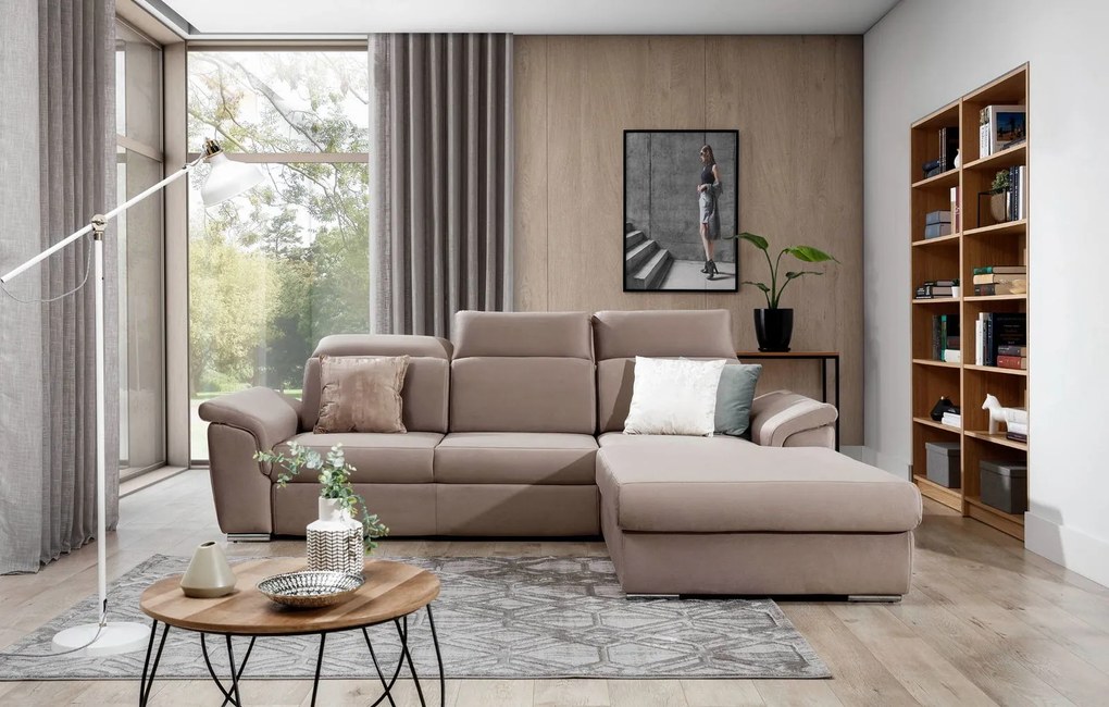 Ъглов диван Trieste-Right-Beige Light