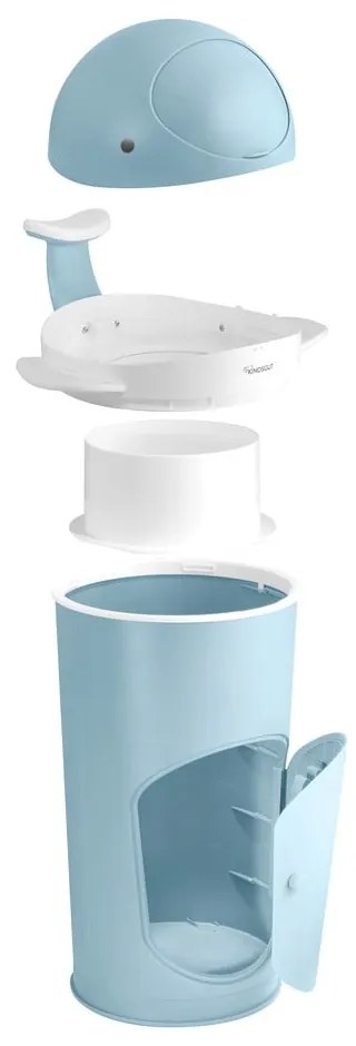 Светлосиньо пластмасово кошче за пелени 25 l Whale – Kindsgut