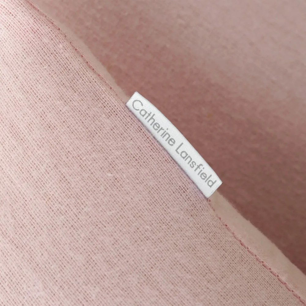 Розово двойно удължено фланелено спално бельо 230x220 cm Brushed – Catherine Lansfield