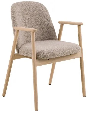 РОДЭРИЦ Ляттэ Бэигэ (тъкан Монза 60)/рамка от избелен омаслен дъб - ДЪРВЕН СТОЛ БУКЛЕ ЗА ВСЕКИДНЕВНА ТРАПЕЗАРИЯ КУХНЯ РЕТРО