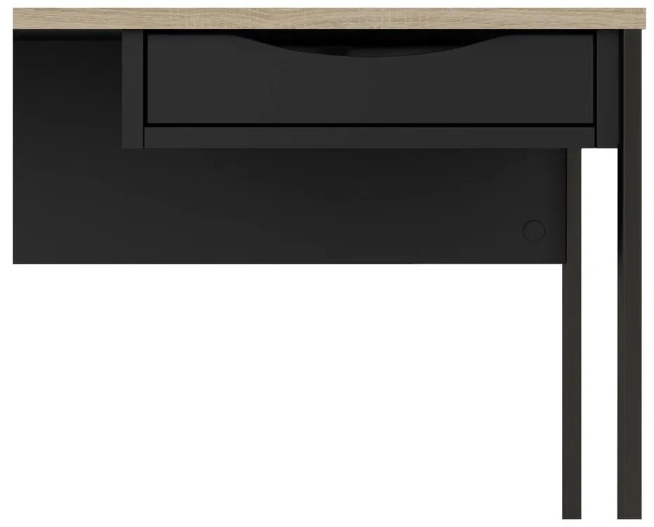 Черна работна маса , 130 x 48 cm Function Plus - Tvilum