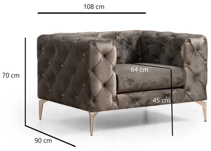 Антрацитен фотьойл Como – Artie