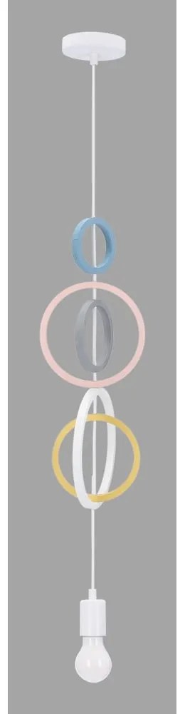 Бял/розов детски полилей с метален абажур Single – Candellux Lighting