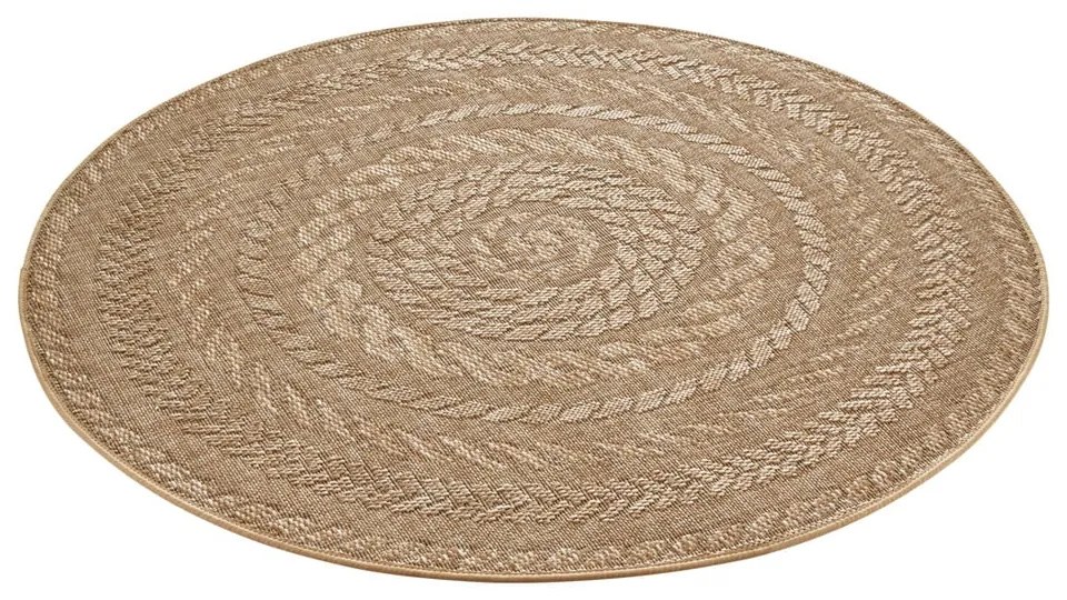 Бежов килим за открито , Ø 160 cm Almendro - NORTHRUGS
