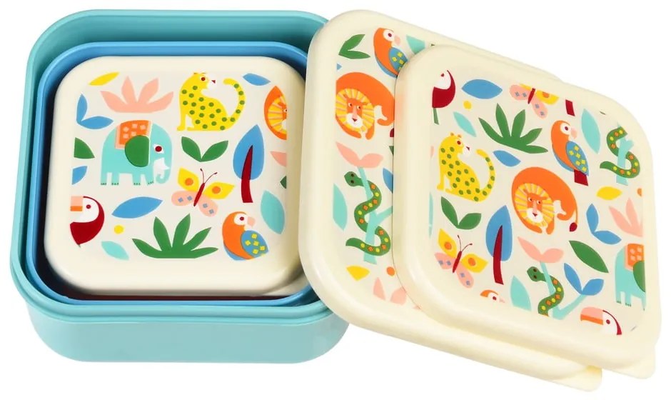 Детски кутии за храна 3 бр. Wild Wonders – Rex London