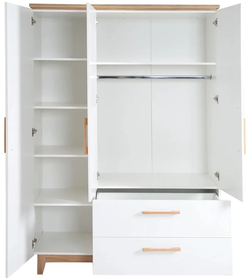 Бял детски гардероб от дъб 135x200 cm Finn - Roba