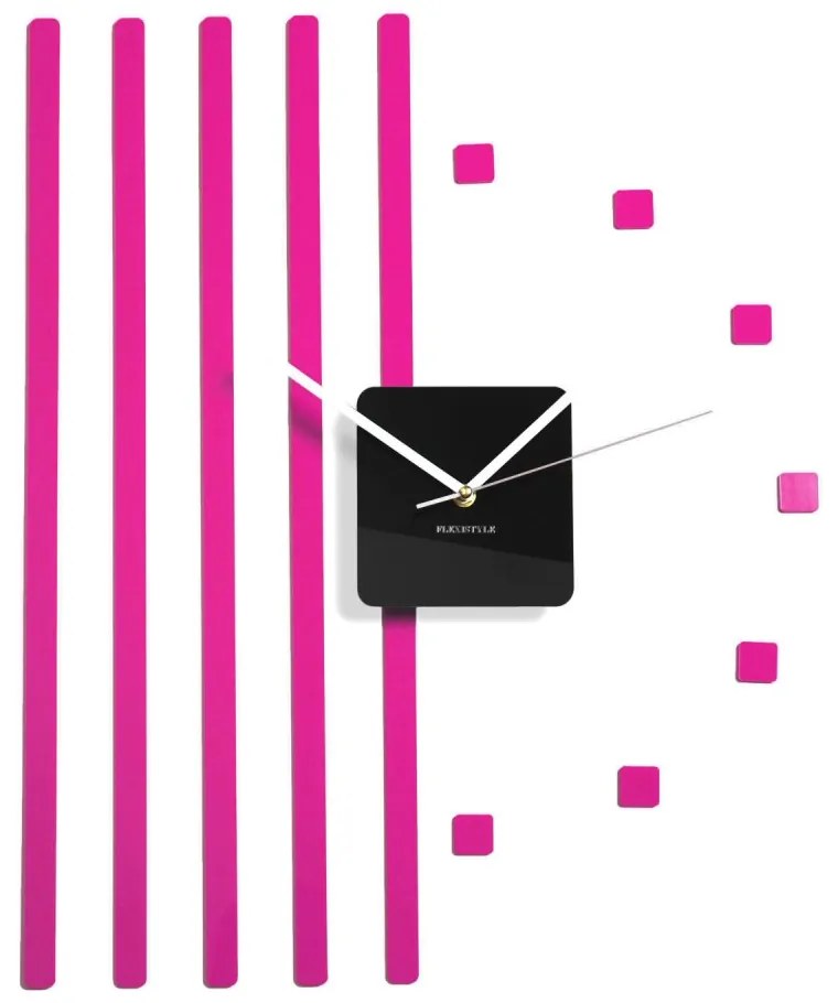 Самозалепващ стенен часовник с ивици Ванилия-екру