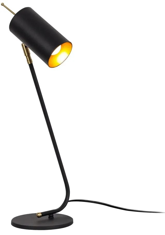 Настолна лампа с метален абажур в черно и златисто (височина 55 cm) Sivani – Opviq lights