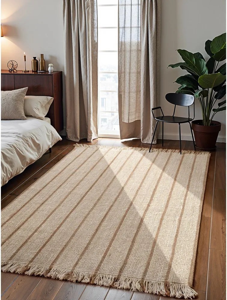 Кремав ръчно изработен ютен килим 160x230 cm Harvest Sierra – Elle Decoration