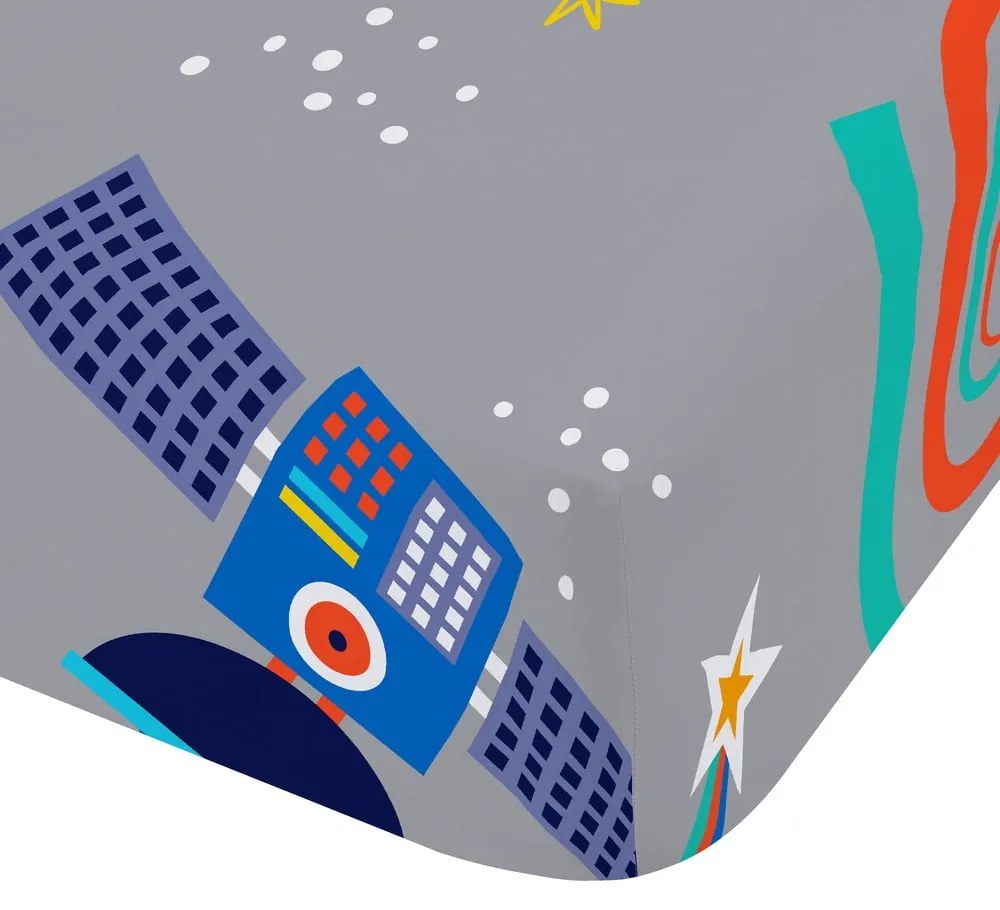 Сив еластичен единичен детски чаршаф 90x190 cm Lost In Space – Catherine Lansfield