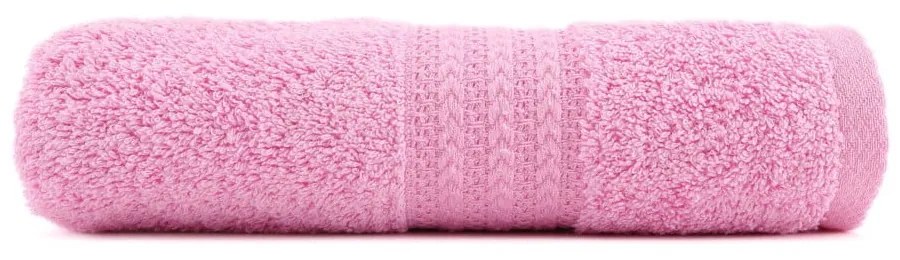 Розова хавлиена кърпа от чист памук , 50 x 90 cm - Foutastic