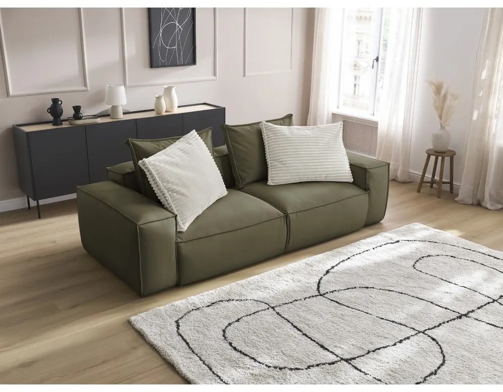 Зелен диван от изкуствена кожа 260 cm Boheme – Bobochic Paris