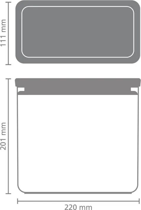 Кутия за съхранение Brabantia Tasty+ Stackable 1008875, 3.5 л, Силиконово уплътнение, Без BPA, Тъмносив