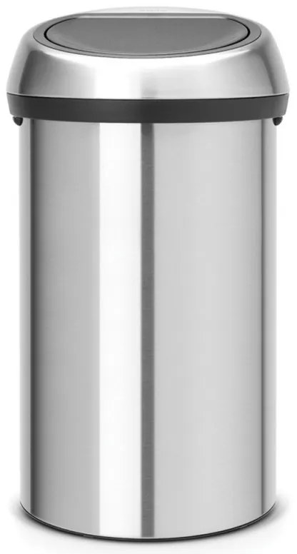 Кош за боклук Brabantia Touch Bin 647255, 60 л, Плавно и безшумно отваряне, Устойчив на пръстови отпечатъци, Инокс/мат