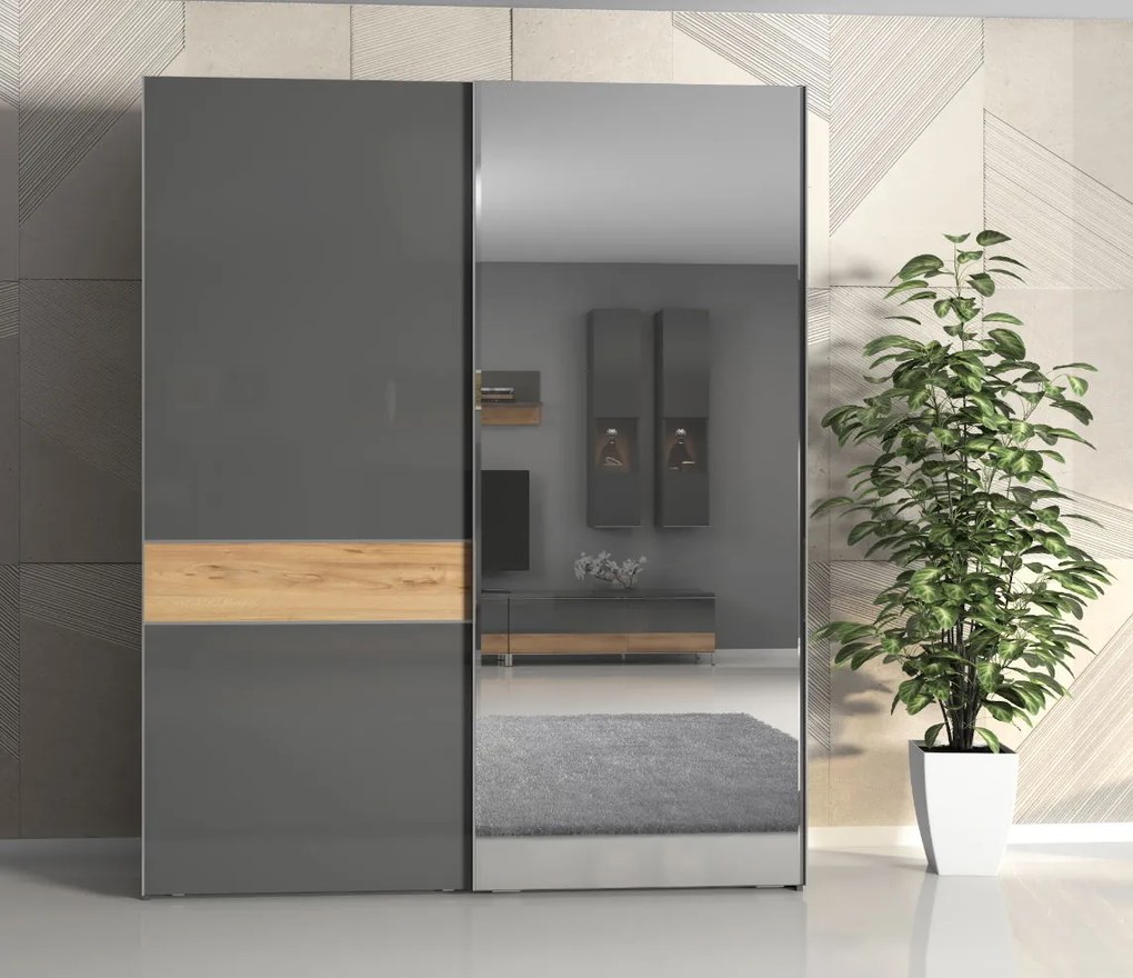 Гардероб с плъзгащи врати Agate 180 с огледало