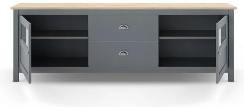 Маса за телевизор сиво-зелена от масивен бор 180x59x40 cm Misti – Marckeric