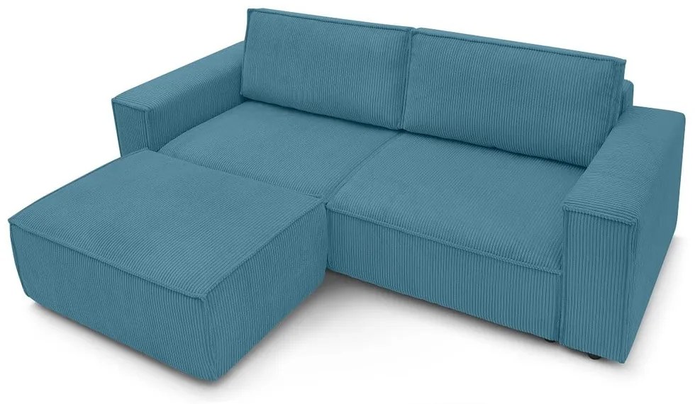 Тюркоаз сгъваем диван от рипсено кадифе 245 cm Nihad – Bobochic Paris