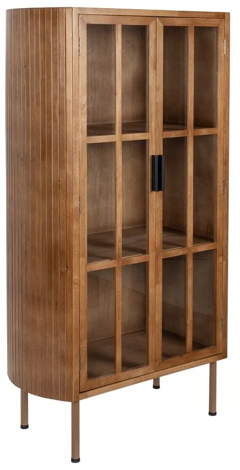 Витрина от масивно каучуково дърво в естествен цвят 80x140x38 cm Yaz – White Label