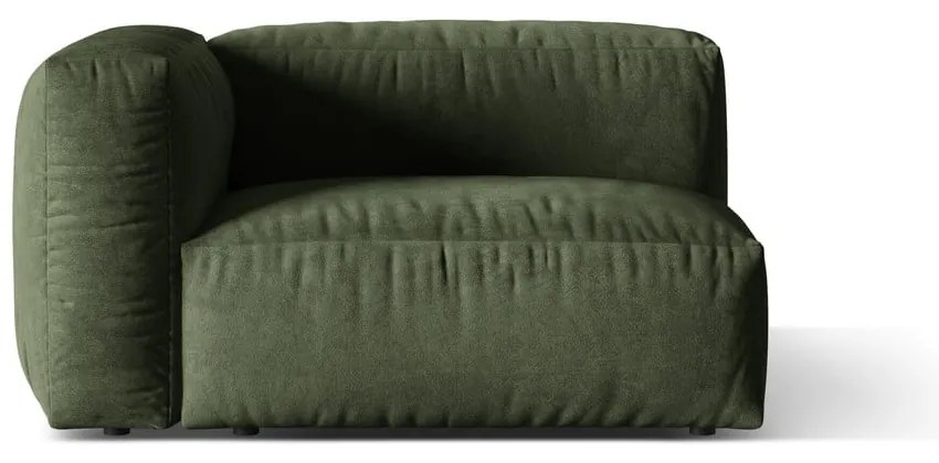 Зелен кадифен модул за диван (ляв ъгъл) Martina – Micadoni