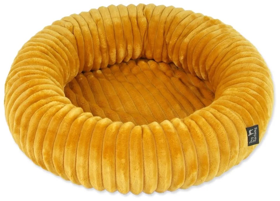 Легло за домашни любимци в цвят горчица ø 40 cm Dog Fantasy Stripe – Plaček Pet Products
