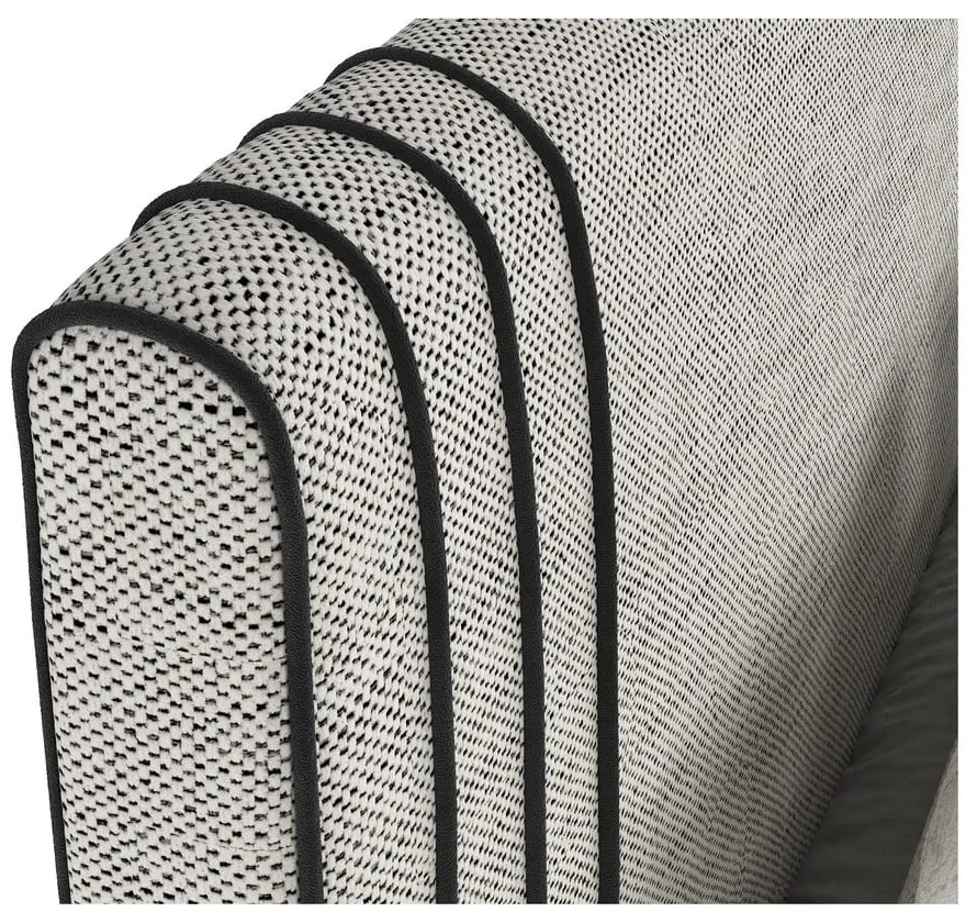 Светлосиво тапицирано двойно легло с място за съхранение 160x200 cm Musca – Maison de Rêve