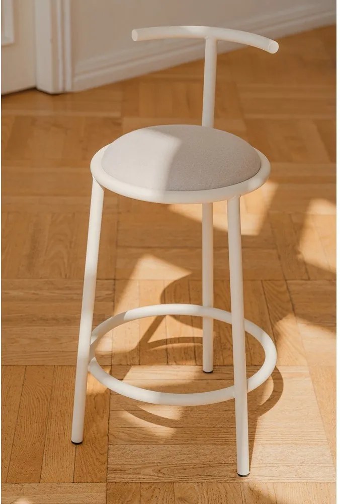 Бежов метален бар стол (височина на седалката 68 cm) Hogo – noo.ma