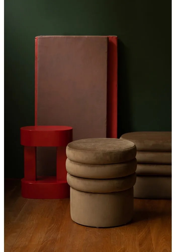 Кафява кадифена табуретка Aditi – Dutchbone