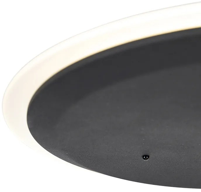 Модерна подова лампа черна с LED димер и рамо за четене - Strela