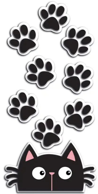 Декоративни стикери за стена от дунапрен 3D Cat & Paws S