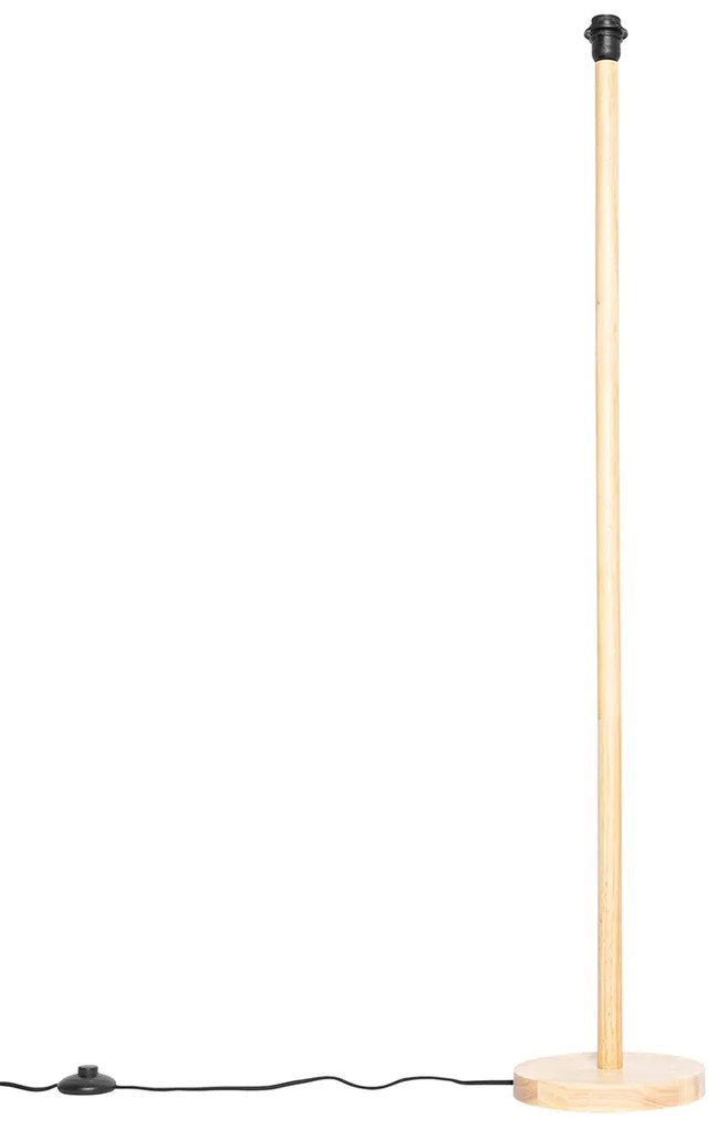 Рустикална подова лампа дърво без абажур - Mels