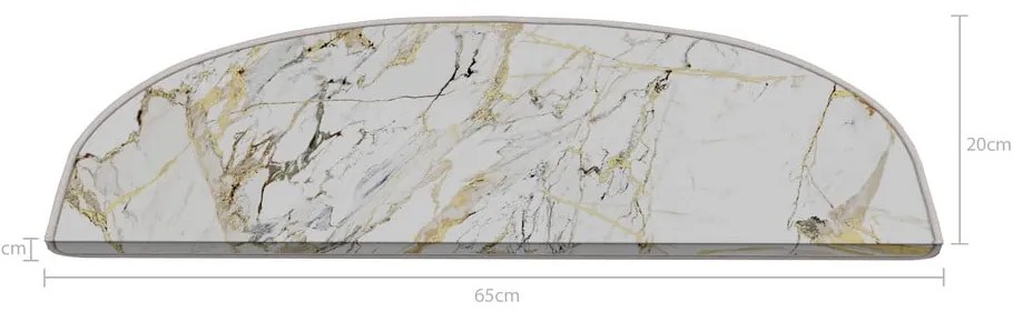 Бели килимчета за стълби в комплект от 16 части 20x65 cm Marble Art - Vitaus