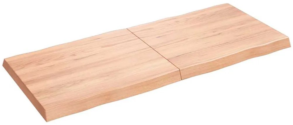 363967 vidaXL Плот за маса светлокафяв 140x60x(2-6) см обработен масивен дъб
