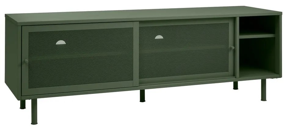 Тъмнозелена метална маса за телевизор 160x55 cm Veep – Unique Furniture